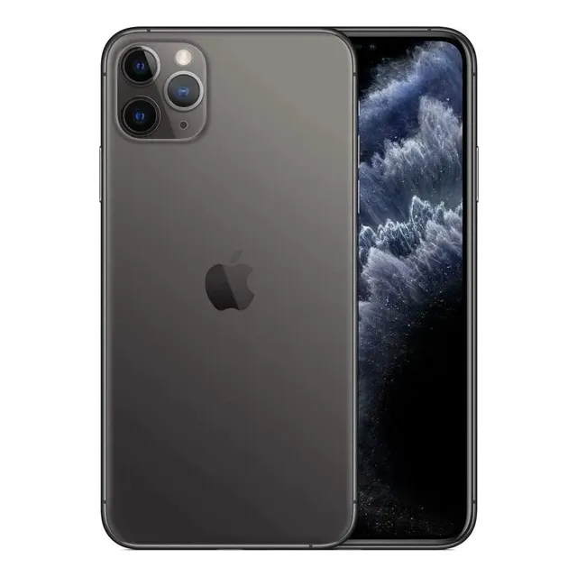 Apple Iphone 11 Pro Max 64gb Negro Gris Espacial Grado A Excelente C/caja Negro (Reacondicionado)