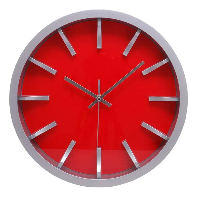 Reloj Pared Redondo Diseño Moderno Rojo 12.0 X In Color
