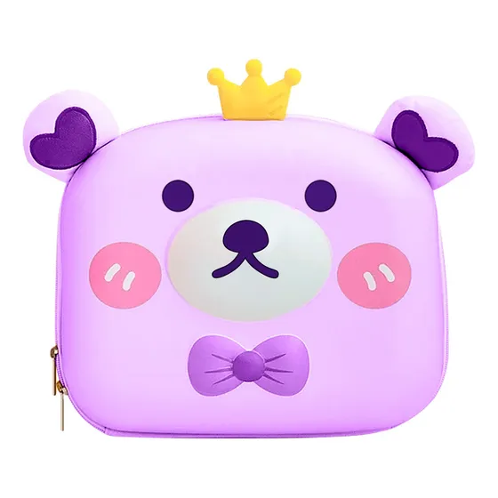 Mochila Para Niños De Oso Con Corona Diseño Lindo Y Práctico Color Lila