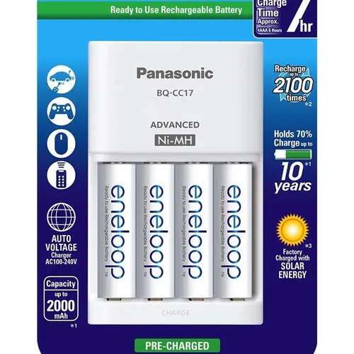 Cargador de pila Panasonic BQ-CC17 - 110V/220V entrada KKJ17MCA4BA