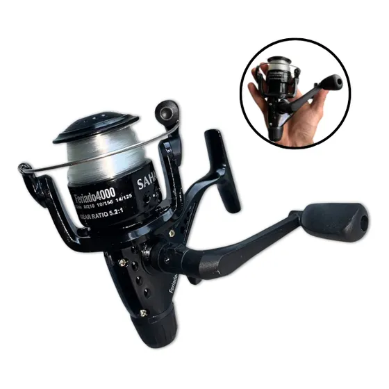Molinete Pesca 4000 Grafite 3 Rol Drag 3kg Fricção Traseira