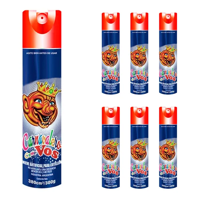 Nieve Artificial Espuma En Aerosol Carnaval X6
