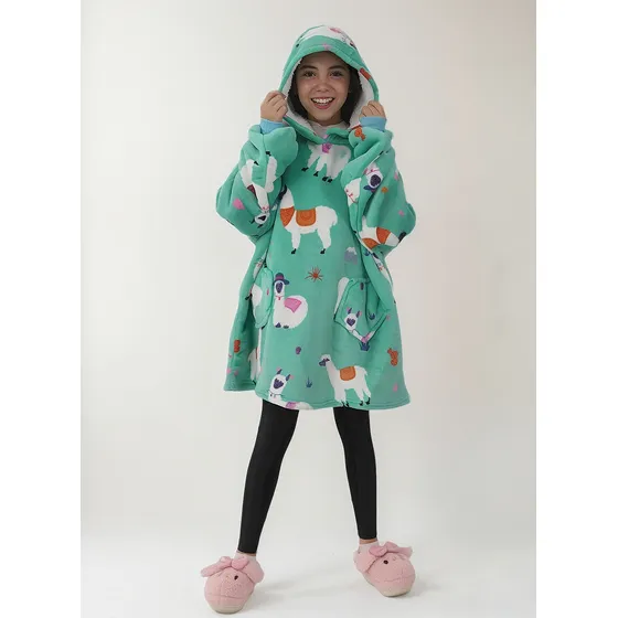 Sudadera Cobija Oversize Polar Con Capucha Para Niño Y Niña