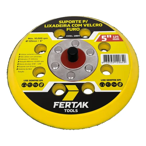 Suporte 8 Furos Para Disco De Lixa Aderente 125mm