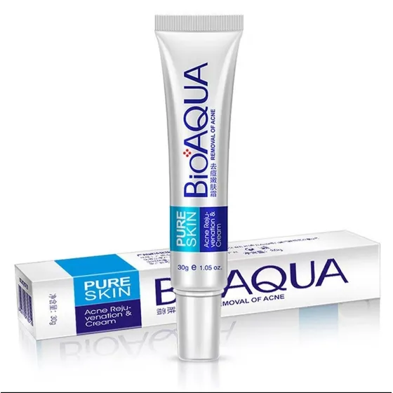 Crema Acne Cream Bioaqua Pure Skin para piel grasa de 30g 18+ años