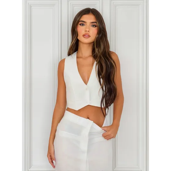 Chaleco Sastrero Top Blanco