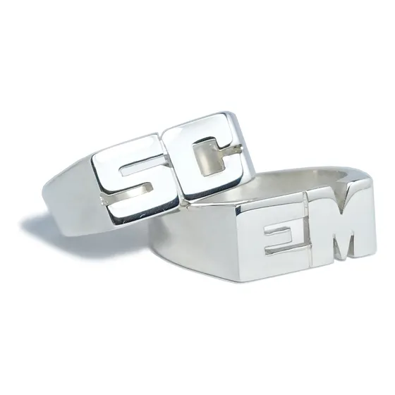 Anillo Sello Con Iniciales Plata 925 Modelo Unisex