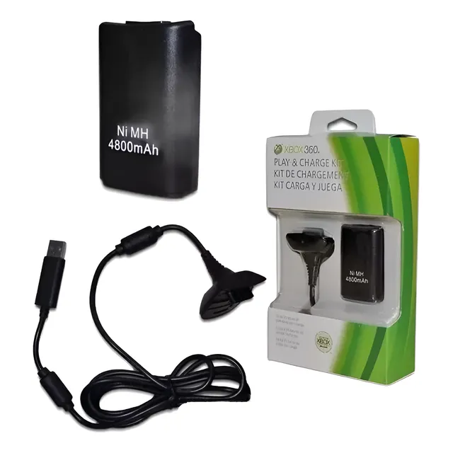 Kit Carga Y Juega / Cable Cargador + Pila Para Xbox 360