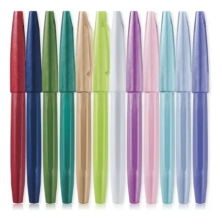 Estojo Pentel Brush Sign Pen 12 Cores Lettering Tom Pastel