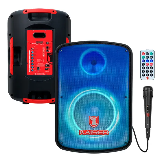 Bocina Kaiser MSA-9015SC Con Micrófono Bocina Para Exterior Con Batería Recargable Hasta 3 Hr Bocina Portátil Para Exterior 50 W RMS Con Tecnología KSR-LINK 9.2