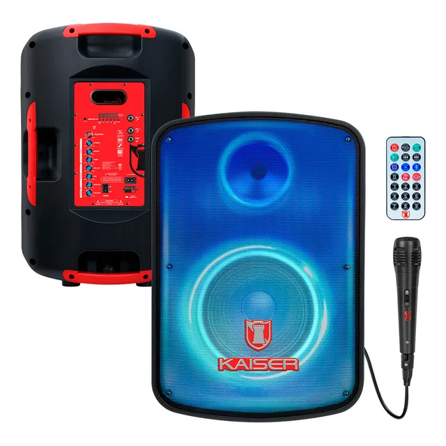 Bocina Kaiser MSA-9015SC Con Micrófono Bocina Para Exterior Con Batería Recargable Hasta 3 Hr Bocina Portátil Para Exterior 50 W RMS Con Tecnología KSR-LINK 9.2
