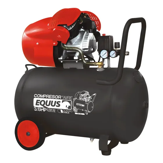 Compresor Monofásico 3.5 Hp 100l Equus Con Doble Cilindro 40