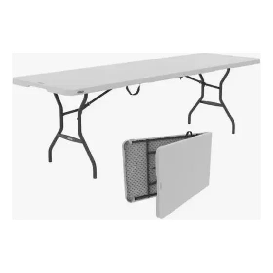Mesa Plegable Rectangular Blanca 2.40 Metros Portátil 1