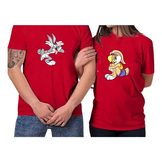 Franelas Personalizadas De Pareja Bugs Bunny Y Lola Bunny