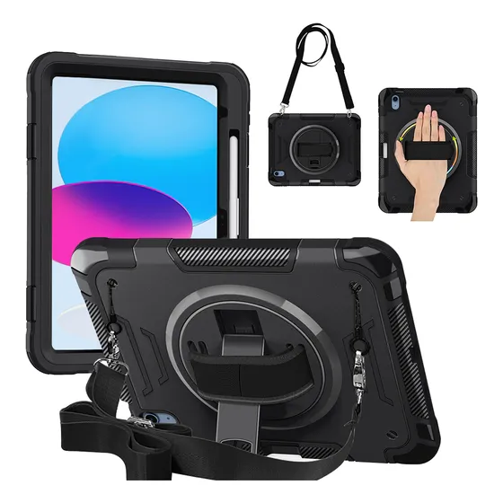 Funda Para Tablet iPad 10 Con Soporte Pencil Y Correa Color Negro