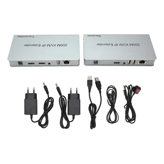 Extensor Kvm Para Teclado Usb E Mouse 200m Ip Rj45 Hd