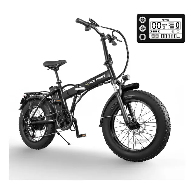 Honey Whale Bicicleta Eléctrica F6 Pro-s Máxima del Motor 900W Velocidad Máxima 45KM/H Autonomía 40KM Plegable Adultos Color Negro HONEYWHALE