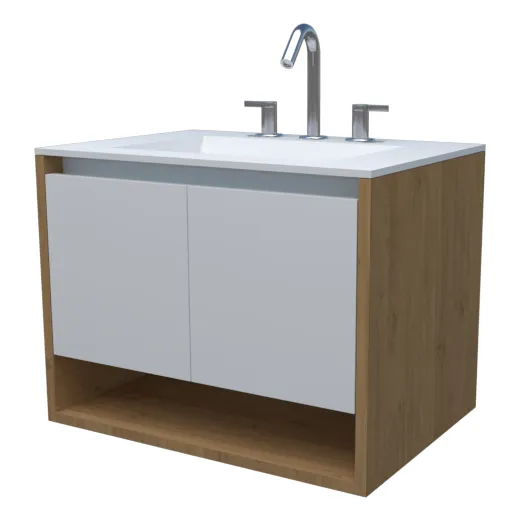 Vanitory 80 Cms Bacha Encastrable Mueble De Baño