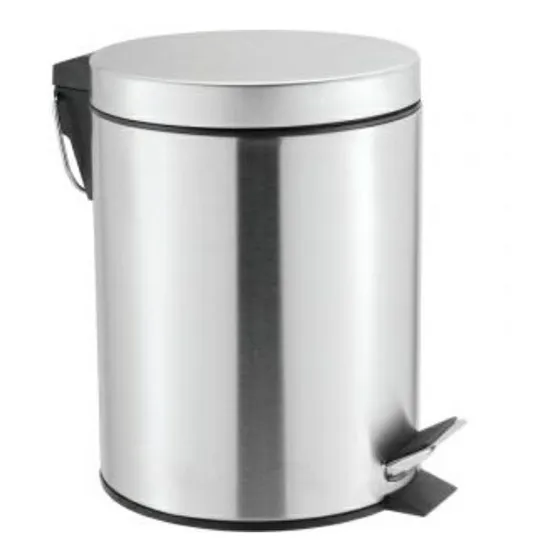 Cesta De Basura / Papelera 5 Litros Cromado Mate