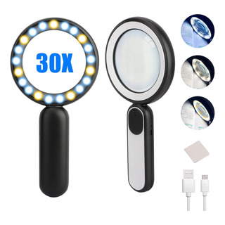 Lupa Portátil Con 21 Led 3 Modos De Luz Y Usb Recargable Lupa Portátil Con 21 Led 3 Modos De Luz Y Usb Recargable