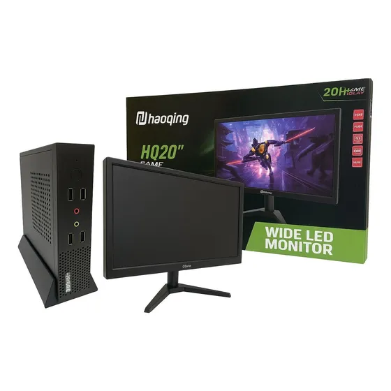 Mini Pc Haoqing Intel Core I7 8gb 256gb Ssd Com Monitor 20 
