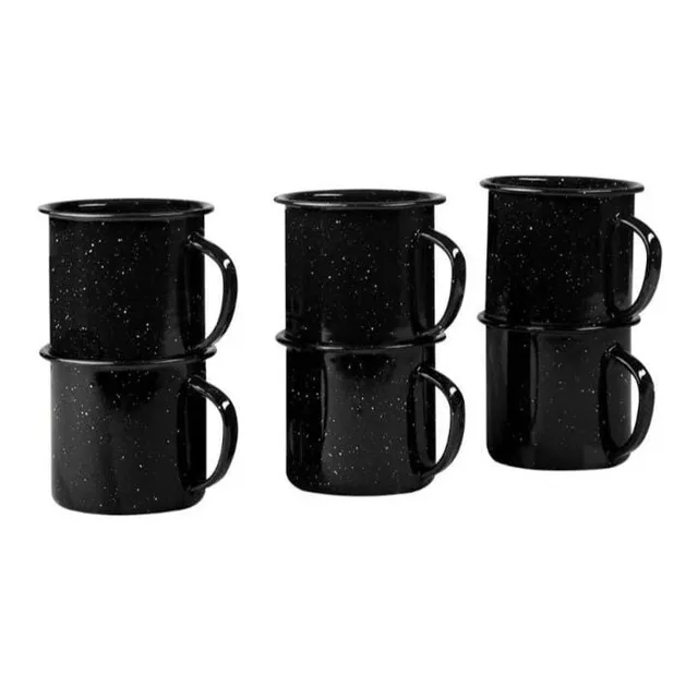 Juego De Taza Café 6pzs Negro De Peltre