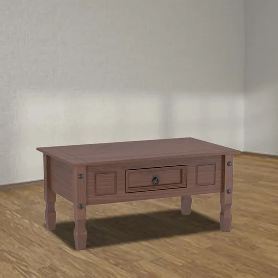 Mesa Ratona Linea Mexicana 1 Cajon Living Madera Maciza E025