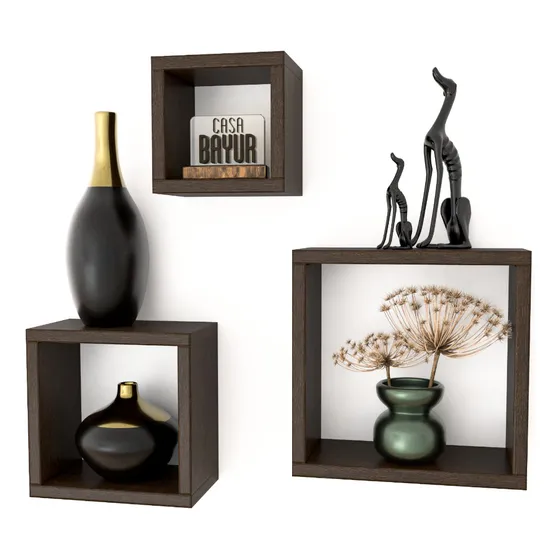 Set 3 Repisas Cubos 25/20/15 Flotante Decorativo Minimalista
