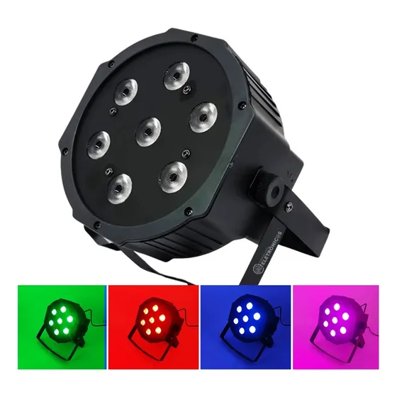 Canhão Jogo De Luz 7 Leds Rgb 90w Strobo Iluminação Festa