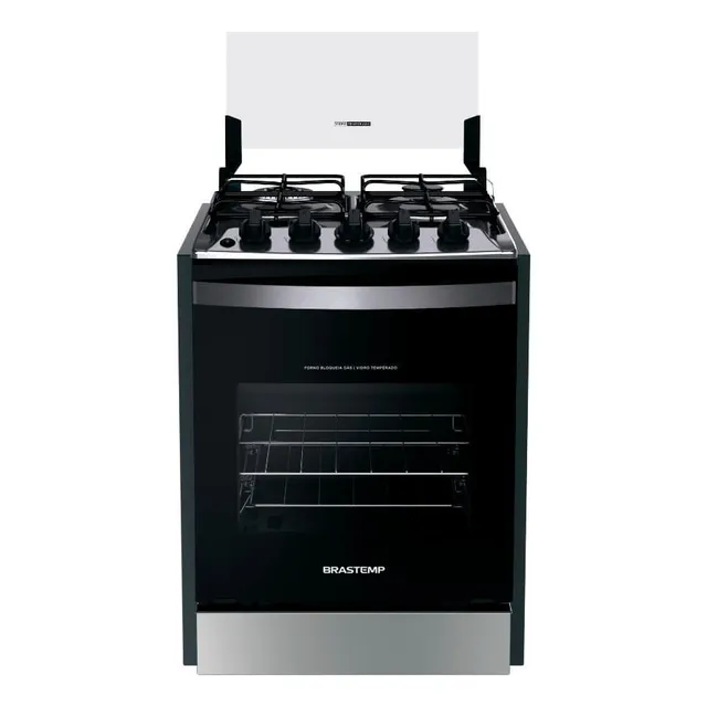 Fogão De Embutir Brastemp 4 Bocas, Chama Dupla Byo4ebr Cor Inox Bivolt