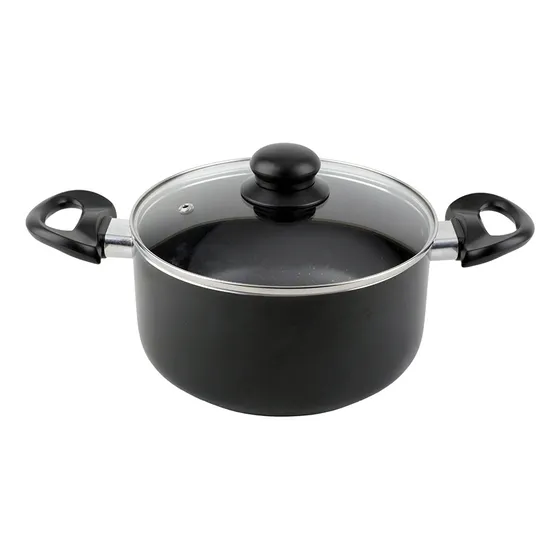 Olla Cacerola Antiadherente Cuori C-black-24 6.1 Lts 24cm Color Negro