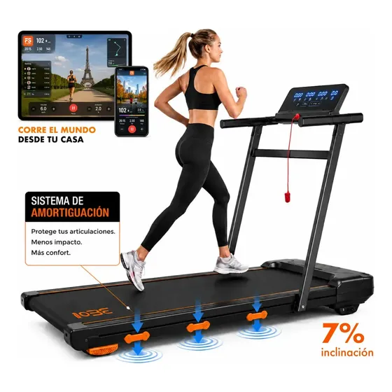 Caminadora Electrica 2hp Plegable Lumo Bluetooth Walking Pad Negro