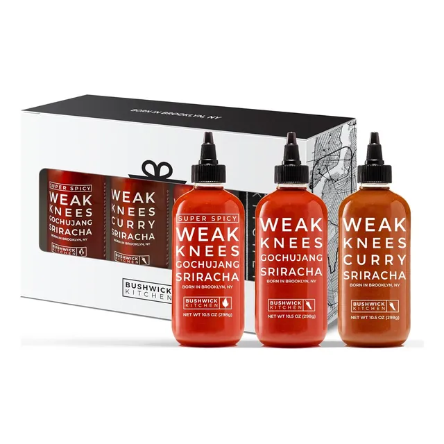 Caja De Regalo De Muestras De Sriracha De Rodillas Débiles 3
