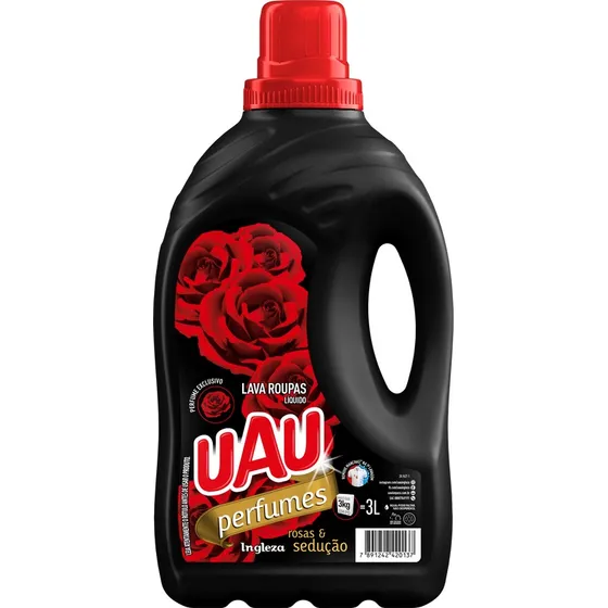 Lava Roupas Perfumes Rosas & Sedução 3 Litros Uau