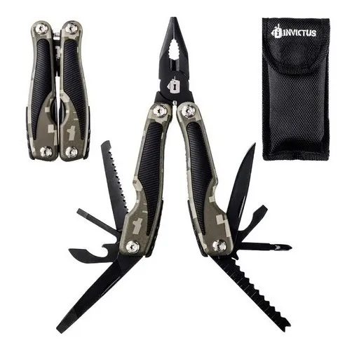 Alicate tático multitool Precision Invictus 9 funções trilha cor digital