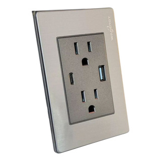 Placa Contacto 2 Toma Corriente Pared Con Doble Conexión Usb Placa Contacto 2 Toma Corriente Pared Con Doble Conexión Usb
