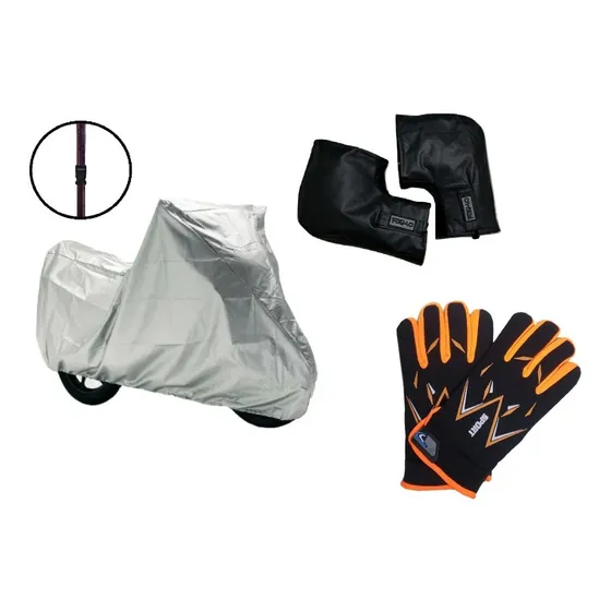 Manoplas Cubre Puños Mangas Moto + Guantes Frio + Cubre Moto
