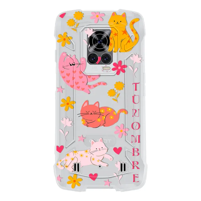 Funda Para Cubot Para Mujer Gatitos Rosas Con Tu Nombre