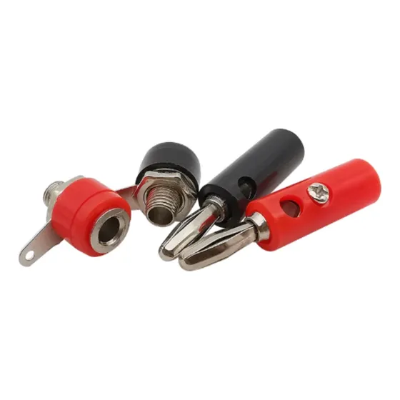 Conector Borne Femea + Pino Banana Macho 4mm Preto/vermelho