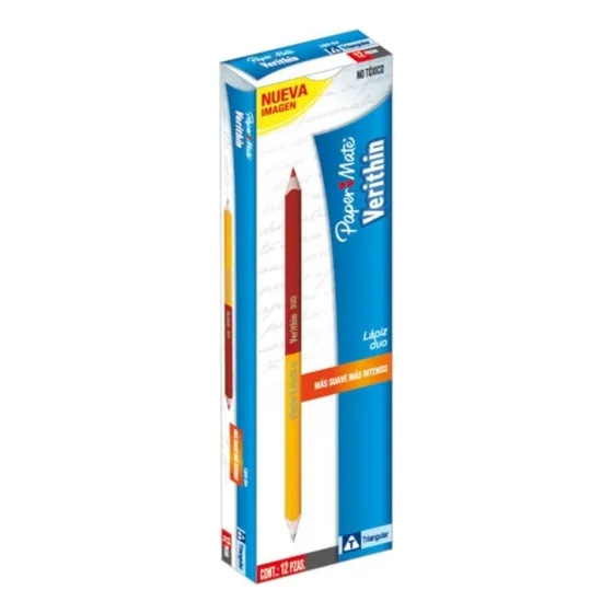 Lápiz Duo Verithin Paper Mate checador triangular caja con 12 Piezas M10400112026