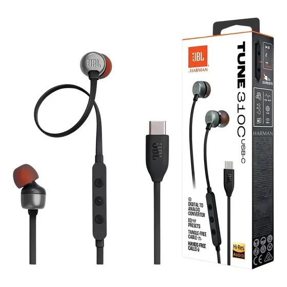 Auriculares intraurales negros JBL Tune 310C | Cuotas sin interés