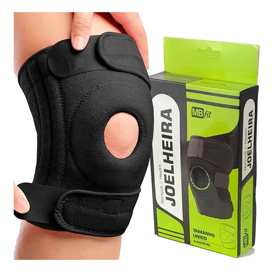 Joelheira Compressão ajustavel MBFit Preta