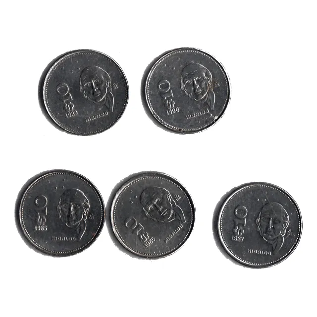 Monedas  10 Pesos Hidalgo 1985  1990  Acero L3h5r3c2