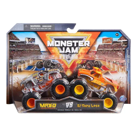 Pack 2 Carros Monster Jam 1/64 Max-d E El Toro Loco