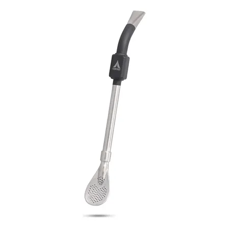 Bombilla Pro Para Mate Lukout De Cuchara Color Negro