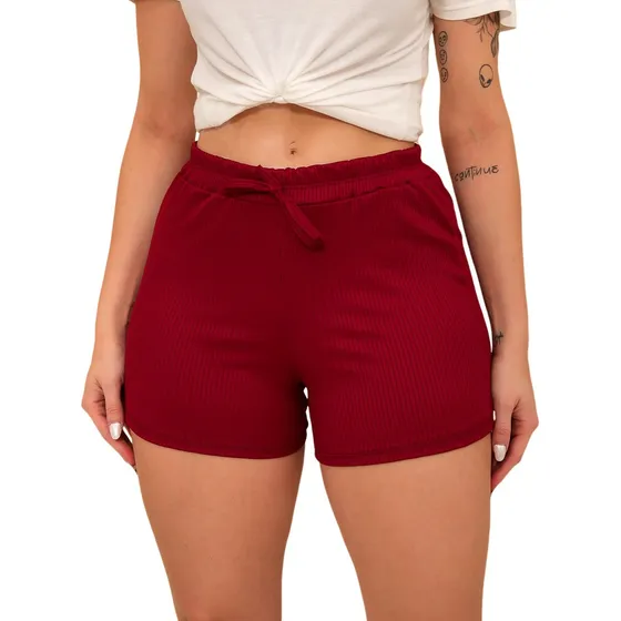 Kit4 Short Feminino Grande G1-g2-g3 Plus Size Canelado Malha