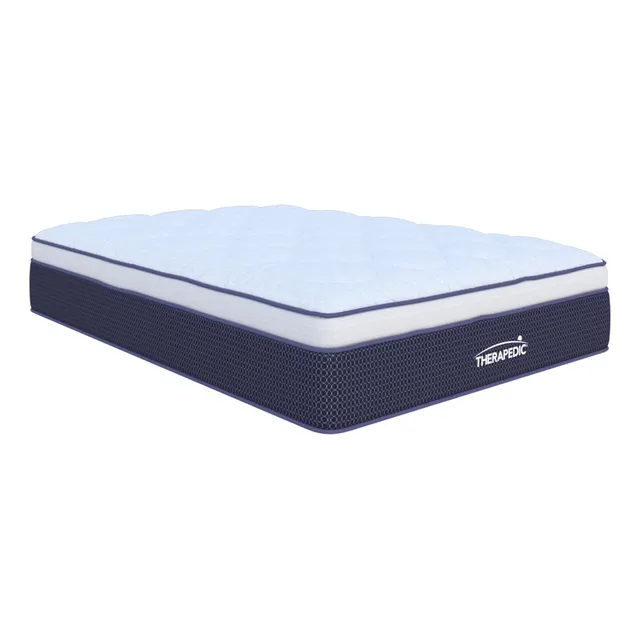 Colchon Matrimonial Therapedic Espumas Ultra Confort Premium Color Azul Marino