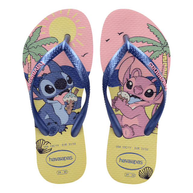 Chinelo Havaianas Slim Stitch Disney Kids Infantil Glitter Buttercream Stitch 31/32 Chinelo Havaianas Slim Stitch Disney Kids Infantil Glitter Buttercream Stitch 31/32