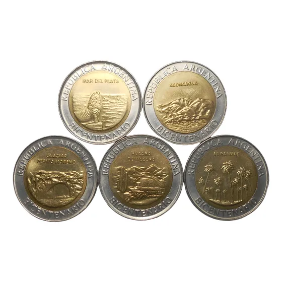 Argentina Lote 1 Peso Bicentenario Conmemorativas 1810-2010