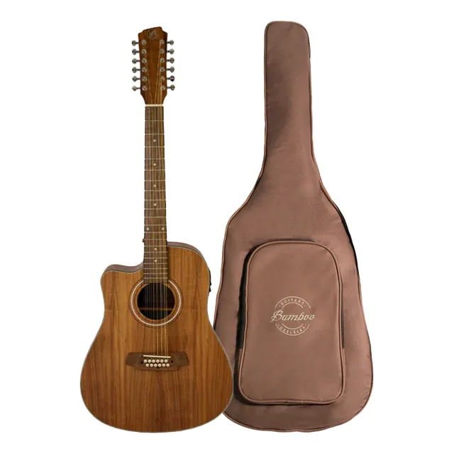 Bamboo Guitarra Electroacústica Docerola Zurda Koa 42 Color Marrón Material del diapasón Nogal Orientación de la mano Zurdo